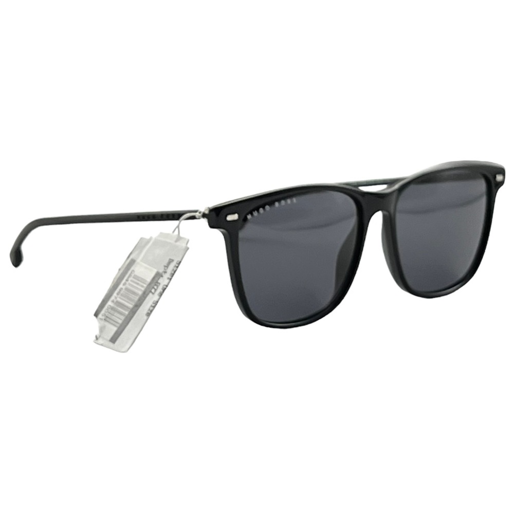 BOSS Hugo Boss Black/Gray Soft Square Polarized Unisex Sunglasses NWT - Picture 12 of 13